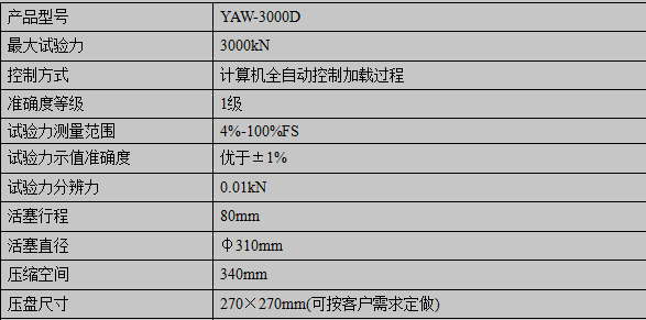 3000KN/300吨混凝土压力试验机